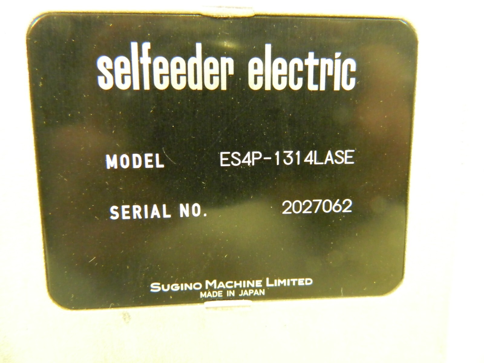 SUGINO SELFEEDER ELECTRIC Model ES4P-1314LASE 1700 RPM 1 HP Stroke 7-7/8″