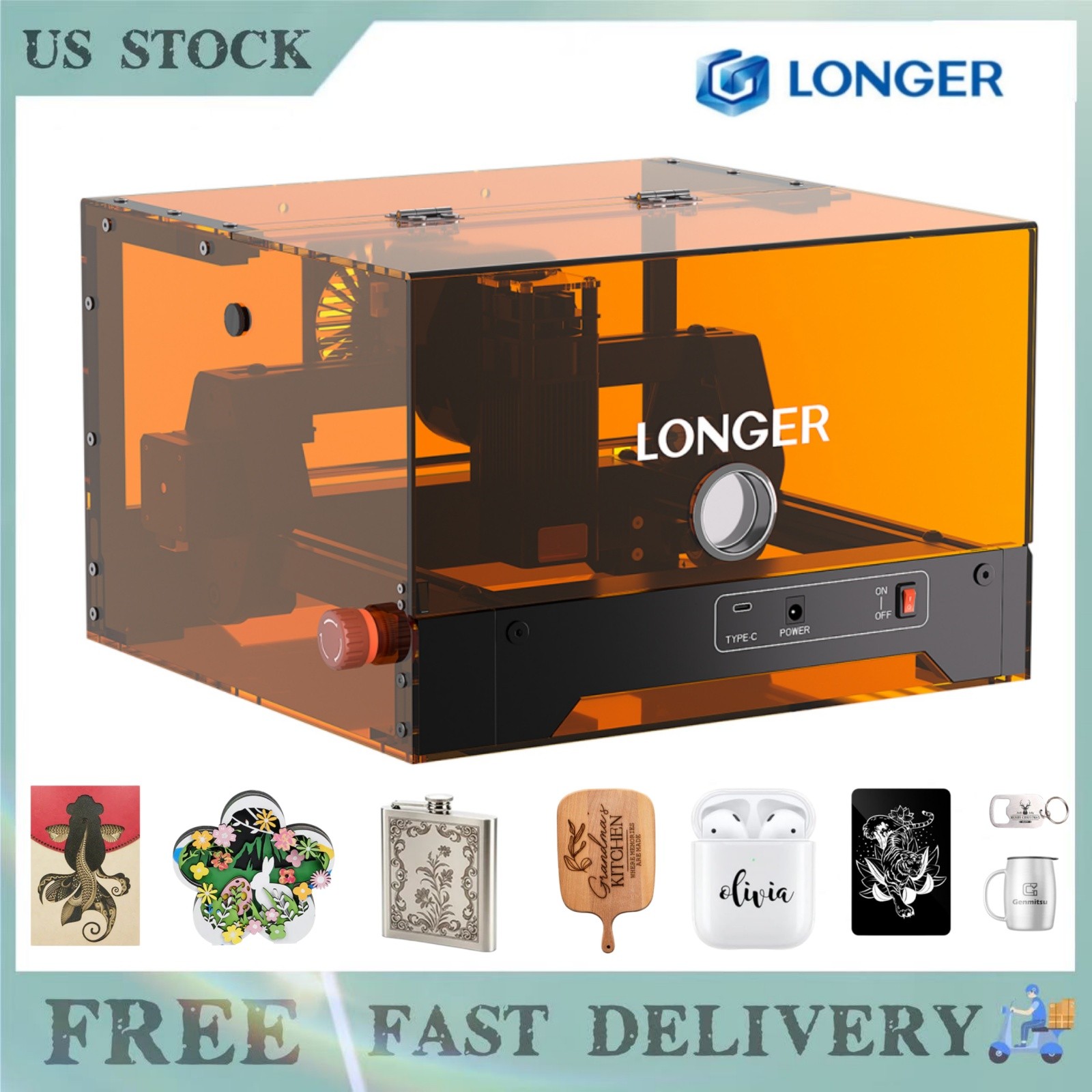 LONGER RAY5 MiniS 5.5W Laser Engraving Engraving Speed Working Area 130*120mm