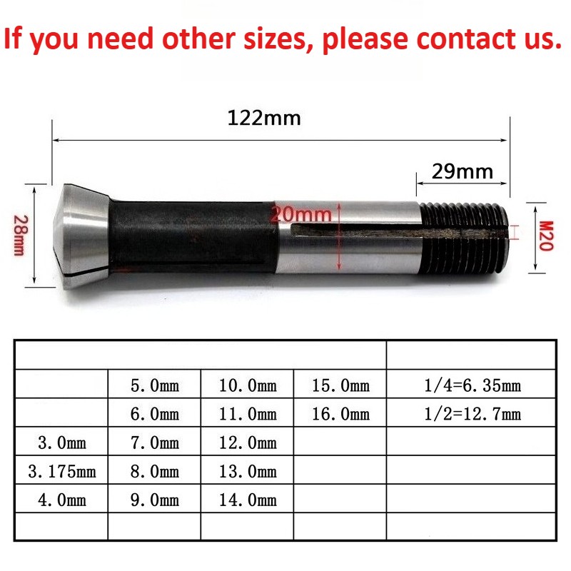 17PCS Grinder Collets Grinder Chuck Cutter Collets Tool For U2 Sharpener Grinder