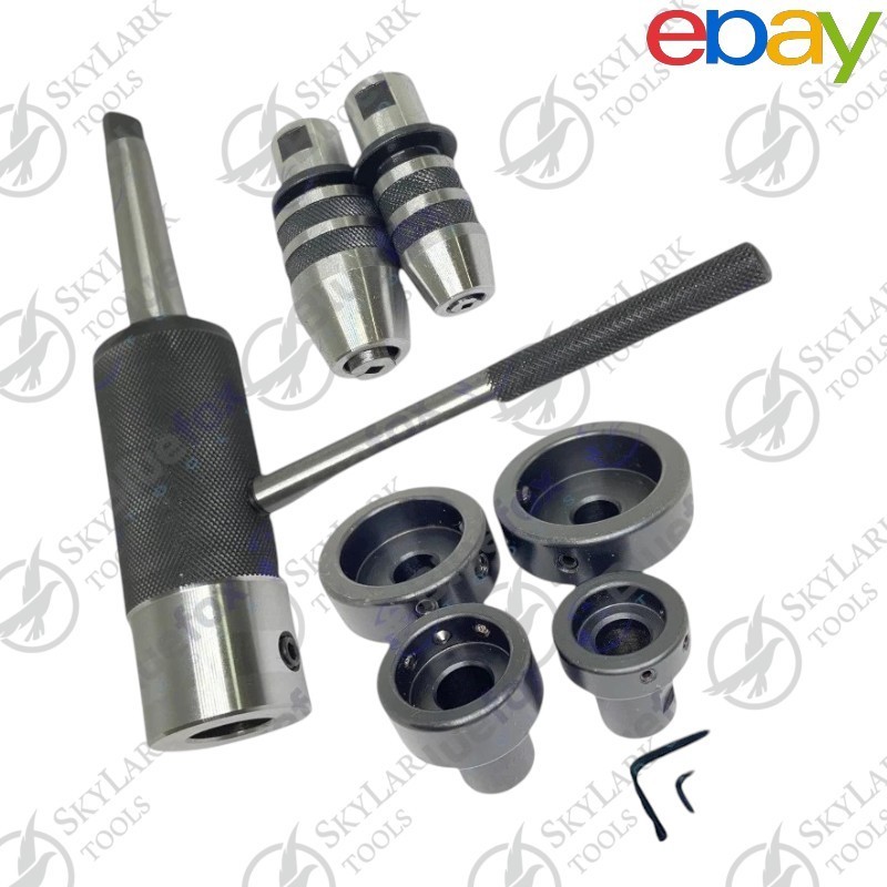 MT2 Sliding Floating Lathe Tailstock Tap & Die Holder Set 9Pc | Morse Taper MT2