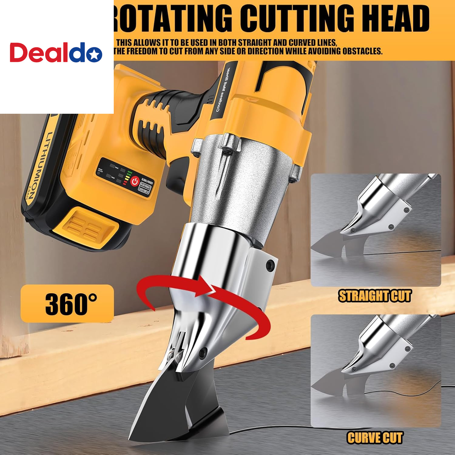 Cordless Sheet Metal Cutter Brushless for De-Walt 20V Max Battery(Tool Only), Me