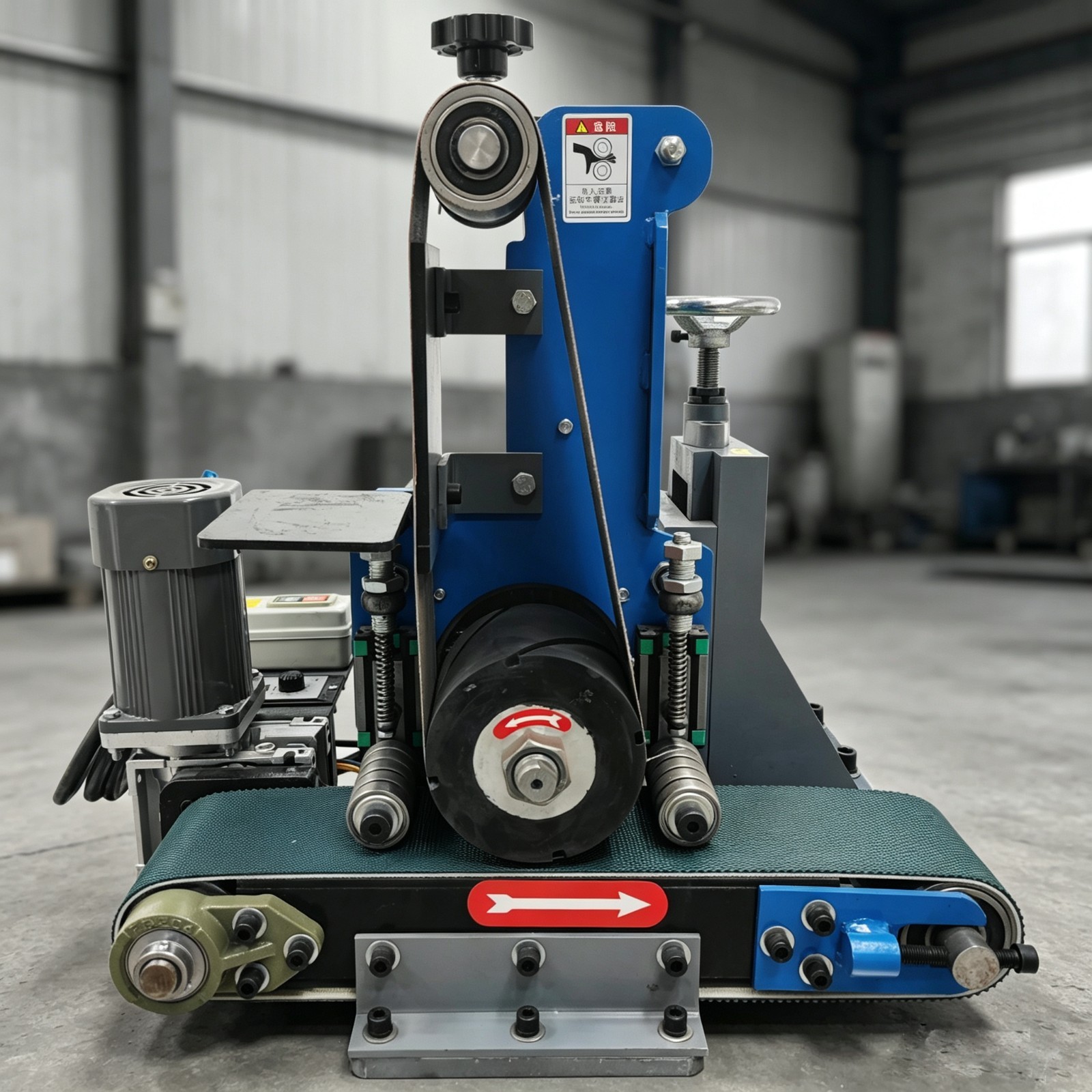 220V Flat Polishing &Sharpening Machine Single-Head Belt Sander Rust Deburring