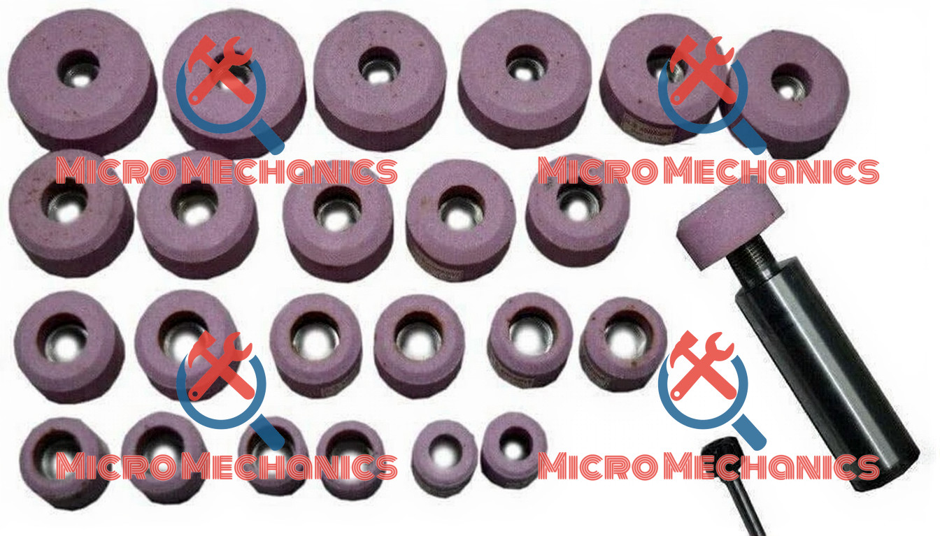 SIOUX PINK 24 PCS – 25MM TO 38MM VALVE SEAT GRINDER STONE SET + STONE HOLDER