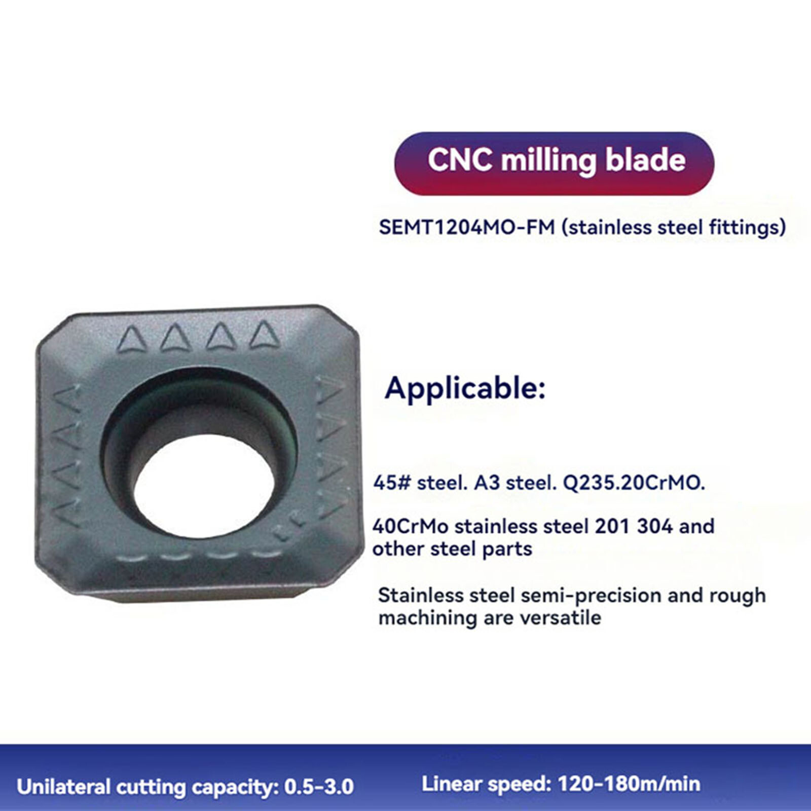 SEMT1204AFTN-FM KM12-50-22-4T/KM12-63-22-4T 45° Face Milling Cutter Head/Insert