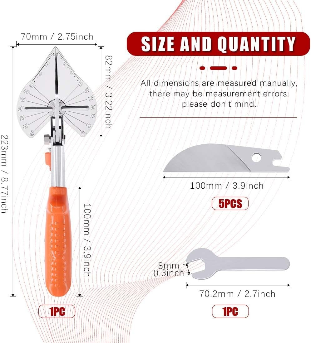Multi Angle Miter Shear Cutter for 45 to 135 Degree Cuts with Replacement Blades