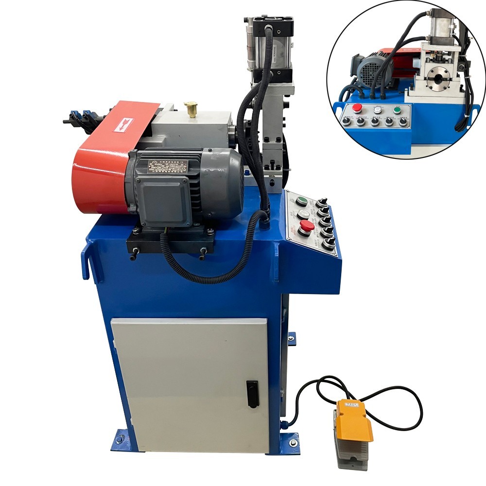 220V 3PH Single End Pneumatic Round Bar Chamfering Bevelling Deburring Machine