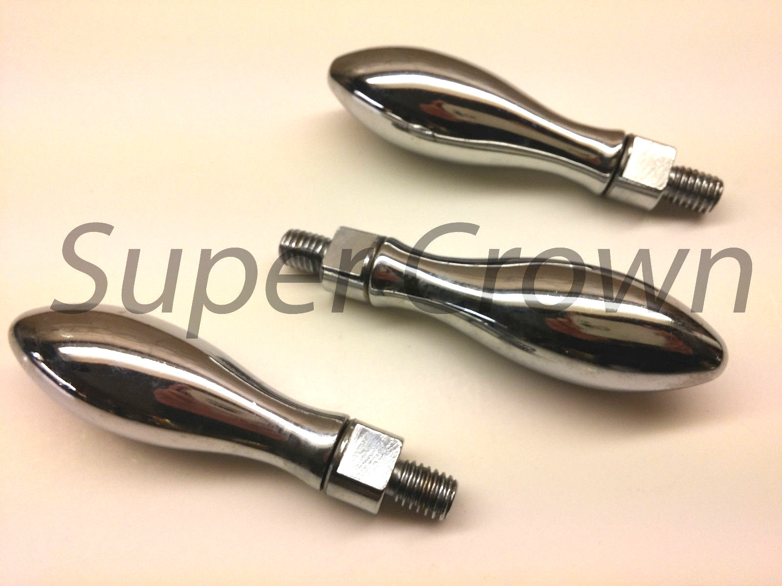 Set of 3pcs Chrome Plated Revolving Grip, 3/8 In Thread for Import Mill Machine