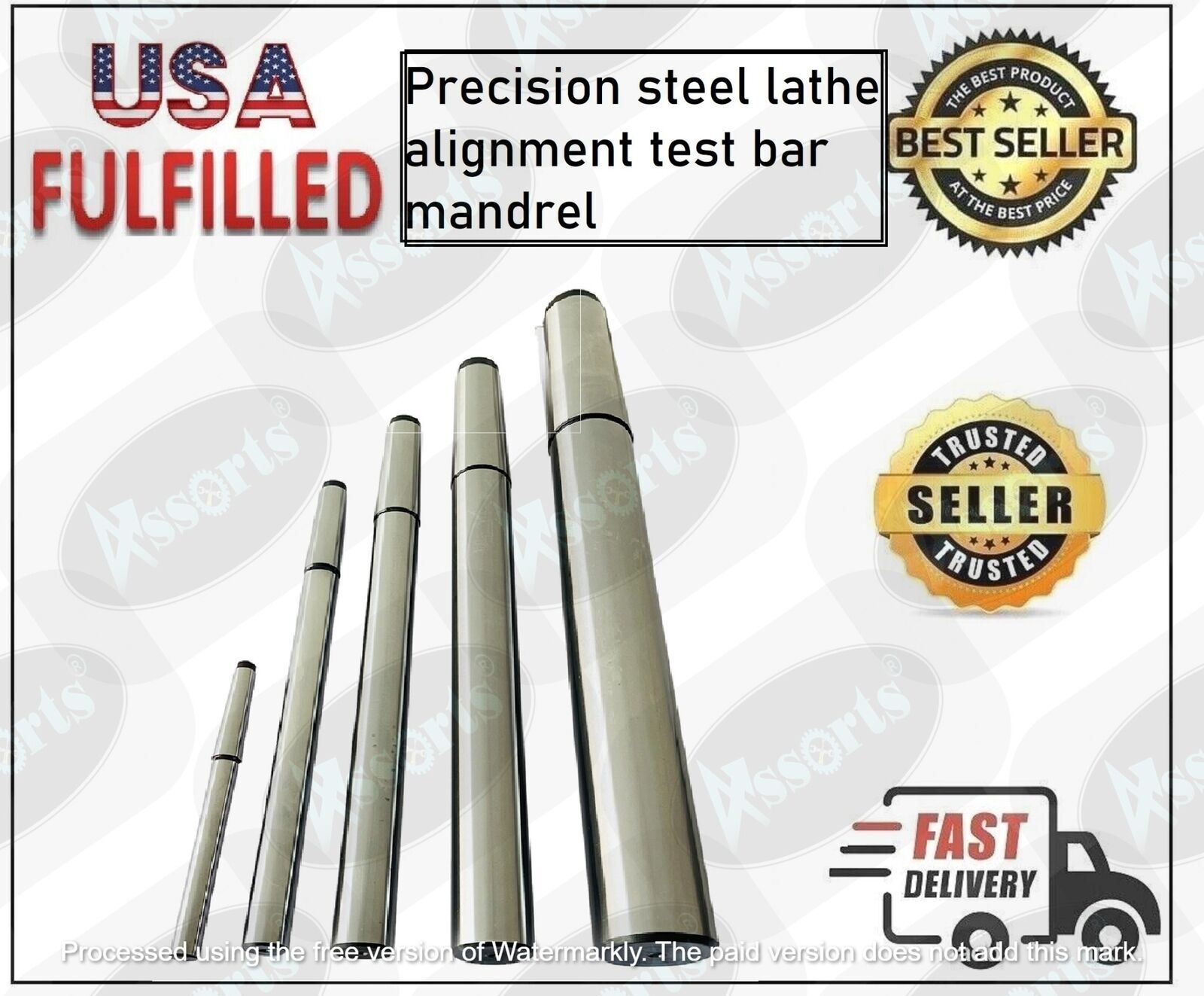 STEEL LATHE ALIGNMENT TEST BAR MANDREL ( USA FULFILLED )