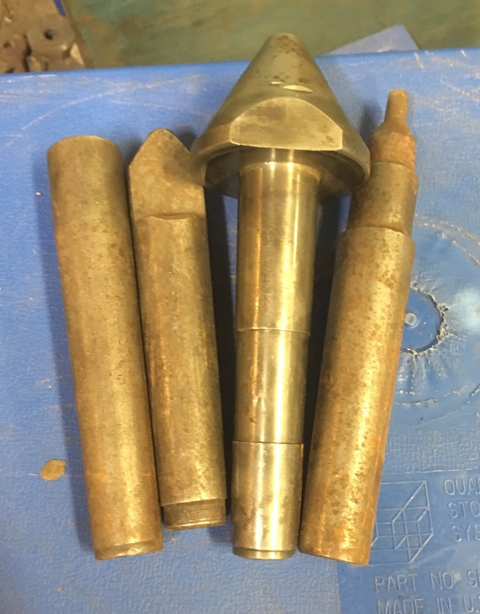 4pc #9 Jarno Taper Solid Metal Lathe Dead Center Bull Nose Cutter Grinder 4