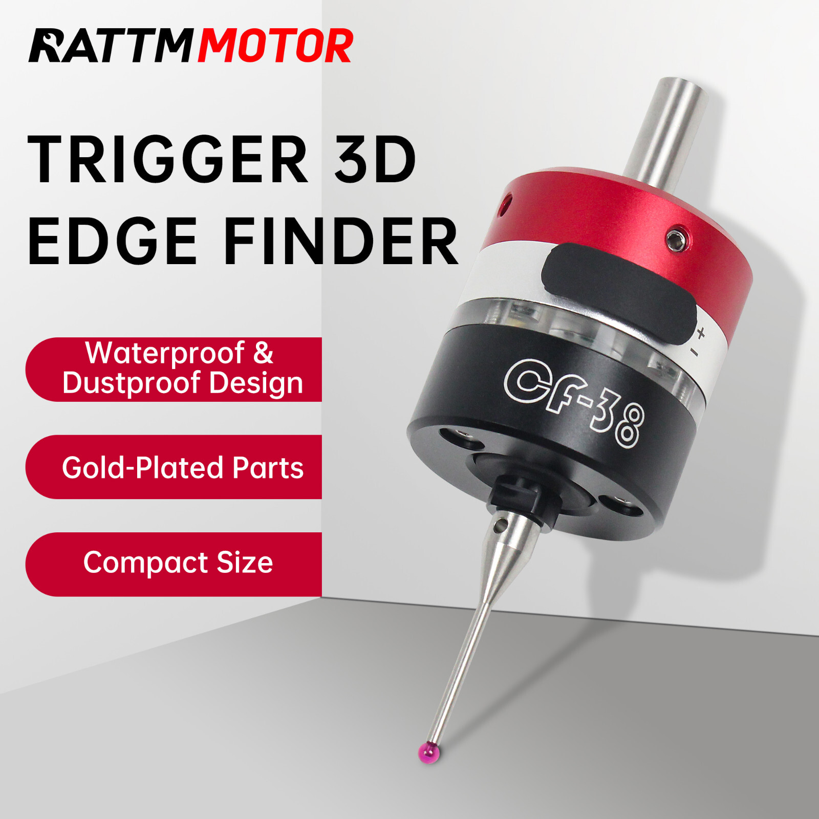 【USA】3D Trigger Edge Finder to Find CNC Machining Center Three-Coordinate CF-38