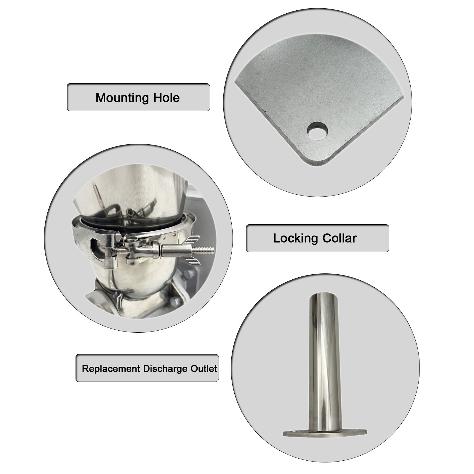 220V 1PH 0.12KW 1.3-6.6LB/H Single Screw Feeder Stainless Steel