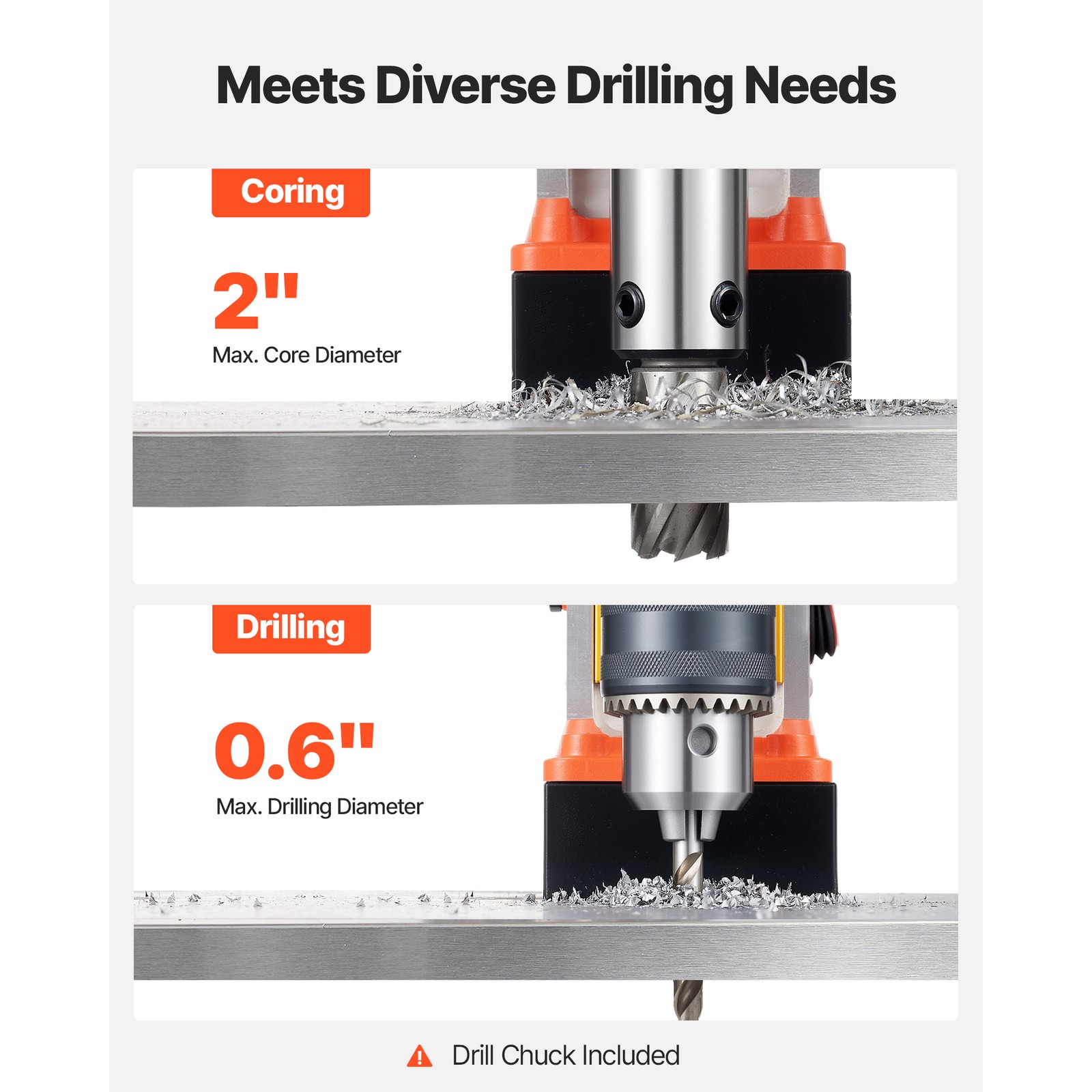 Magnetic Drill Press Mag Drill Press 1400 W 2 in Boring Diameter 0-800 RPM