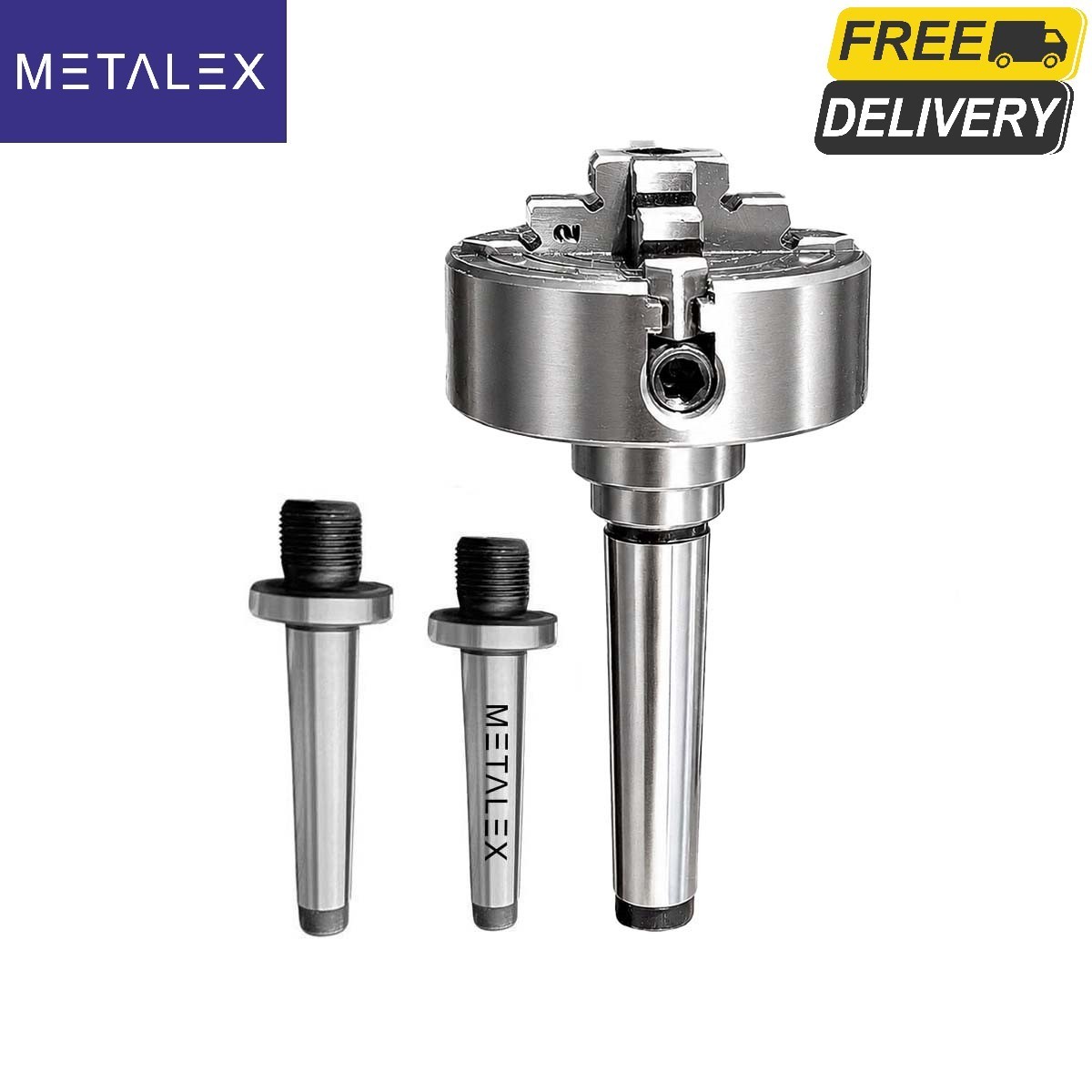 2-3/4″ 70mm 2.75″ Independent 4 Jaw Lathe Chuck MT1 MT2 MT3 Adapters Drill Metal