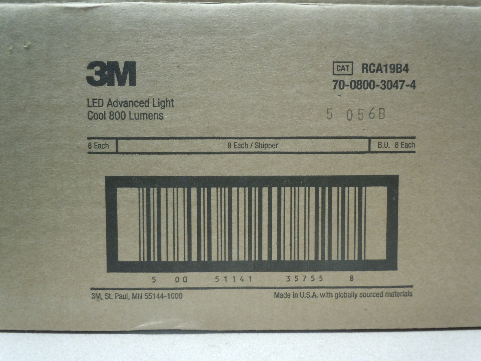 3M RCA19B4 Commercial Dimmable LED Lamp 8.5 W 120 V E26 LED Lamp 800 lumens 8 pk