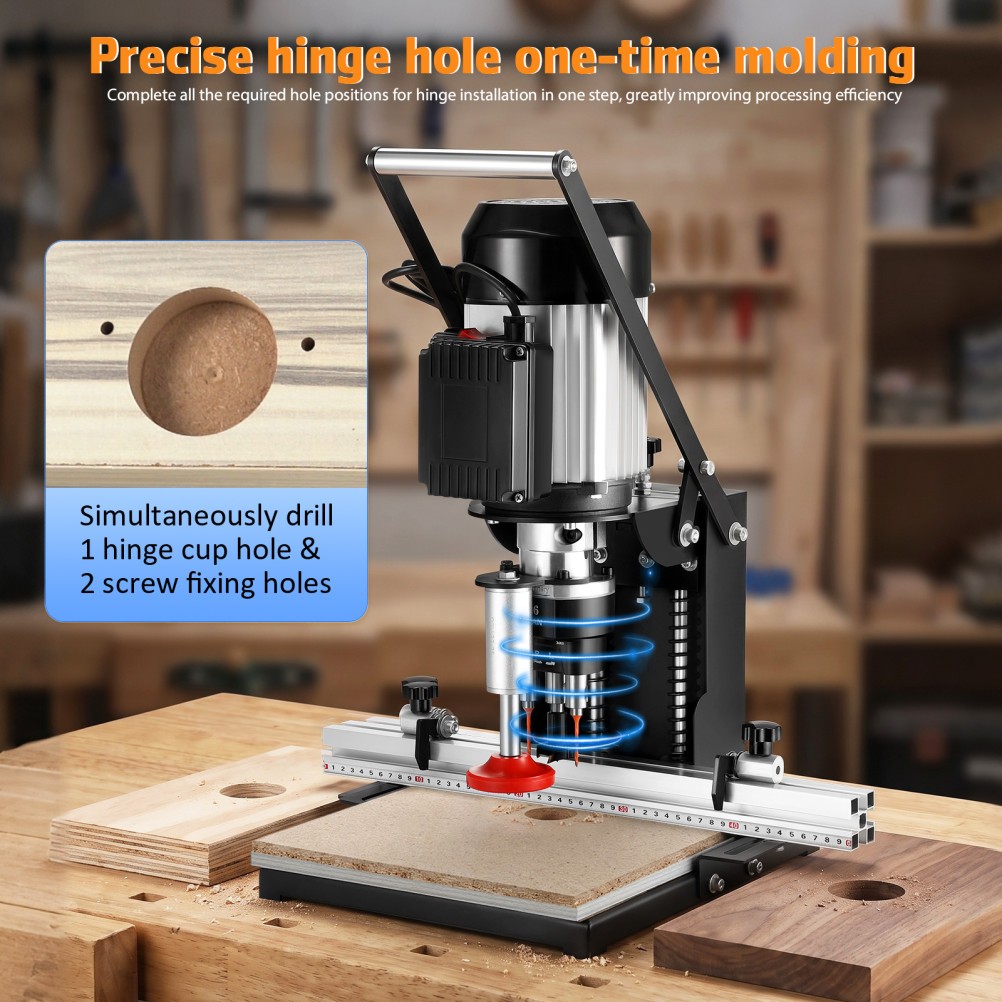TOYANDONA 45-9.5mm&48-6mm Manual Hinge Drilling Machine Woodworking Boring 1100W