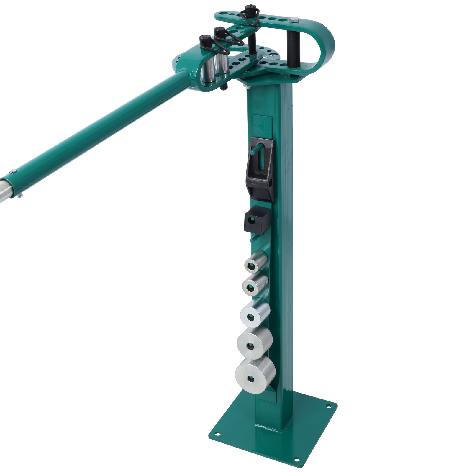 Green Pedestal Floor Compact Bender 7-Dies Versatile 44 Ft. Mount Telescoping Ha