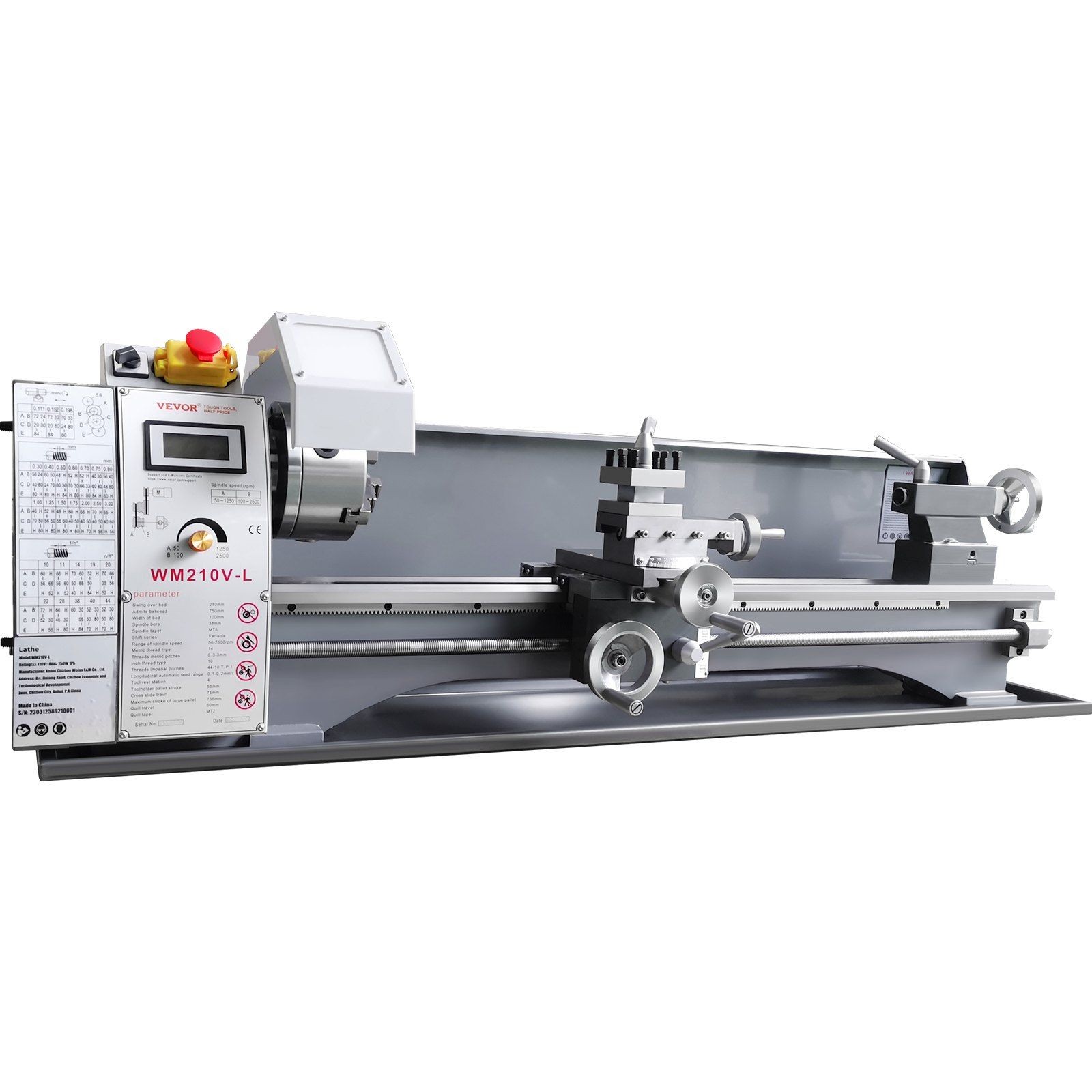 8.3×29.5in 750W Metal Lathe, 0-2500RPM Variable Speed & Brushless Motor