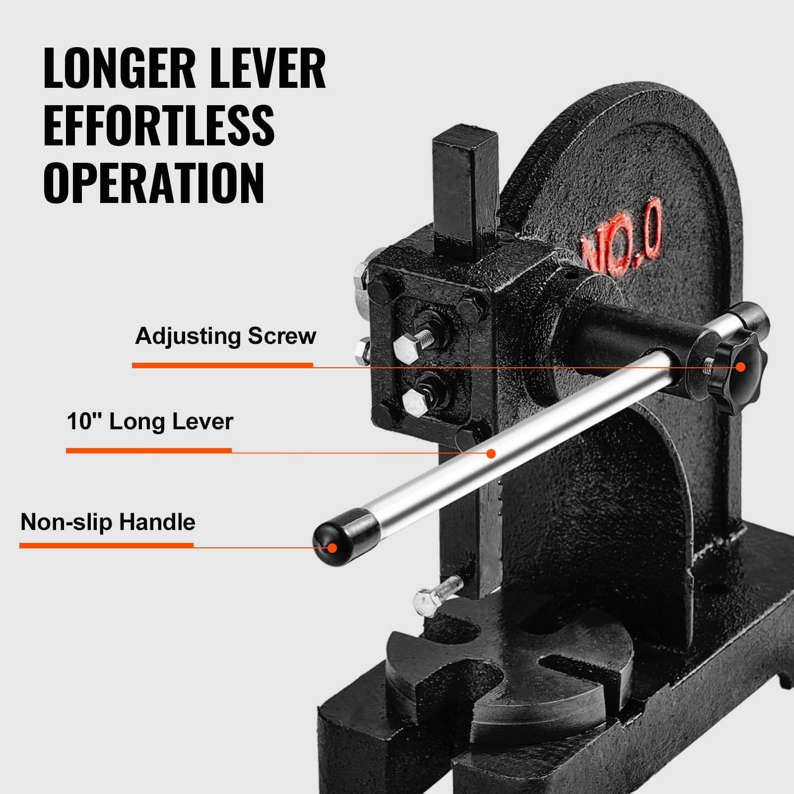 VEVOR Arbor Press, 0.5 Ton Manual Arbor Press, 4.6″ Maximum Height, Cast Iron…