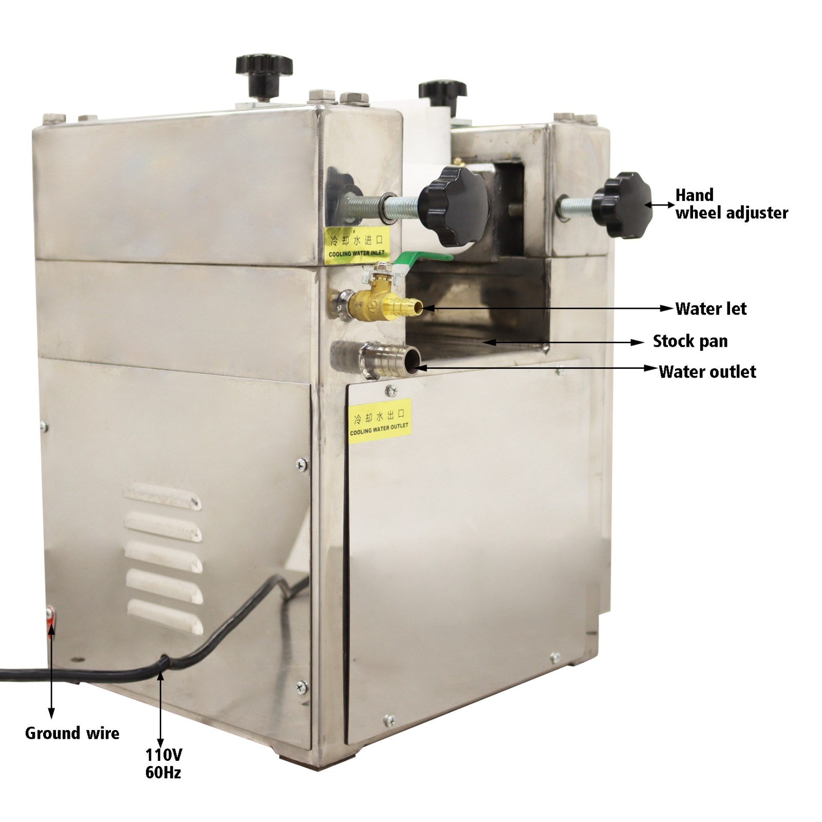750W 110V Lab/Industrial Triple Roll Mill Grinder with 3 Zirconia Ceramic Rolls