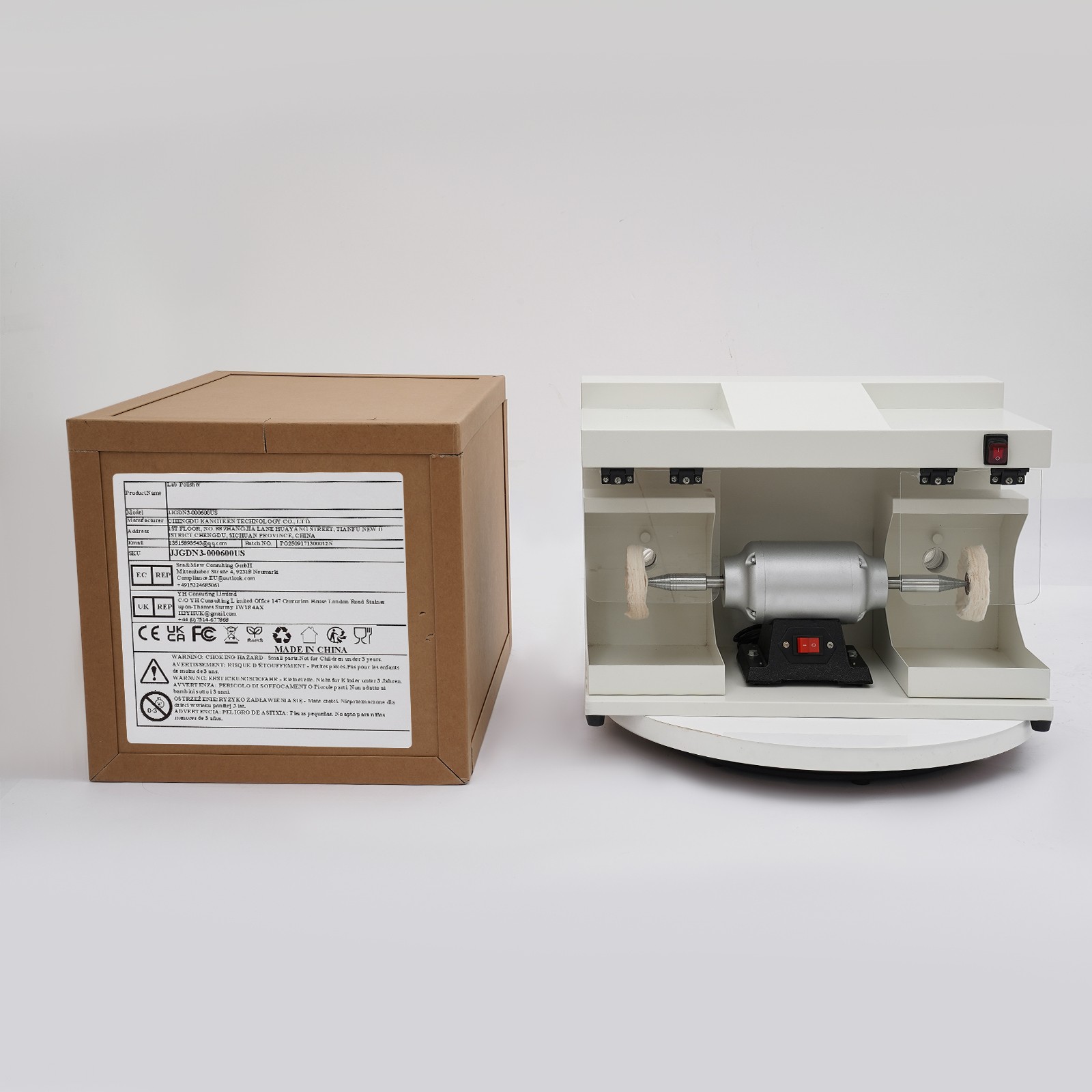 550W Electric Double Dust Shield Head Polishing Machine for Jewelry/Hardware/DIY