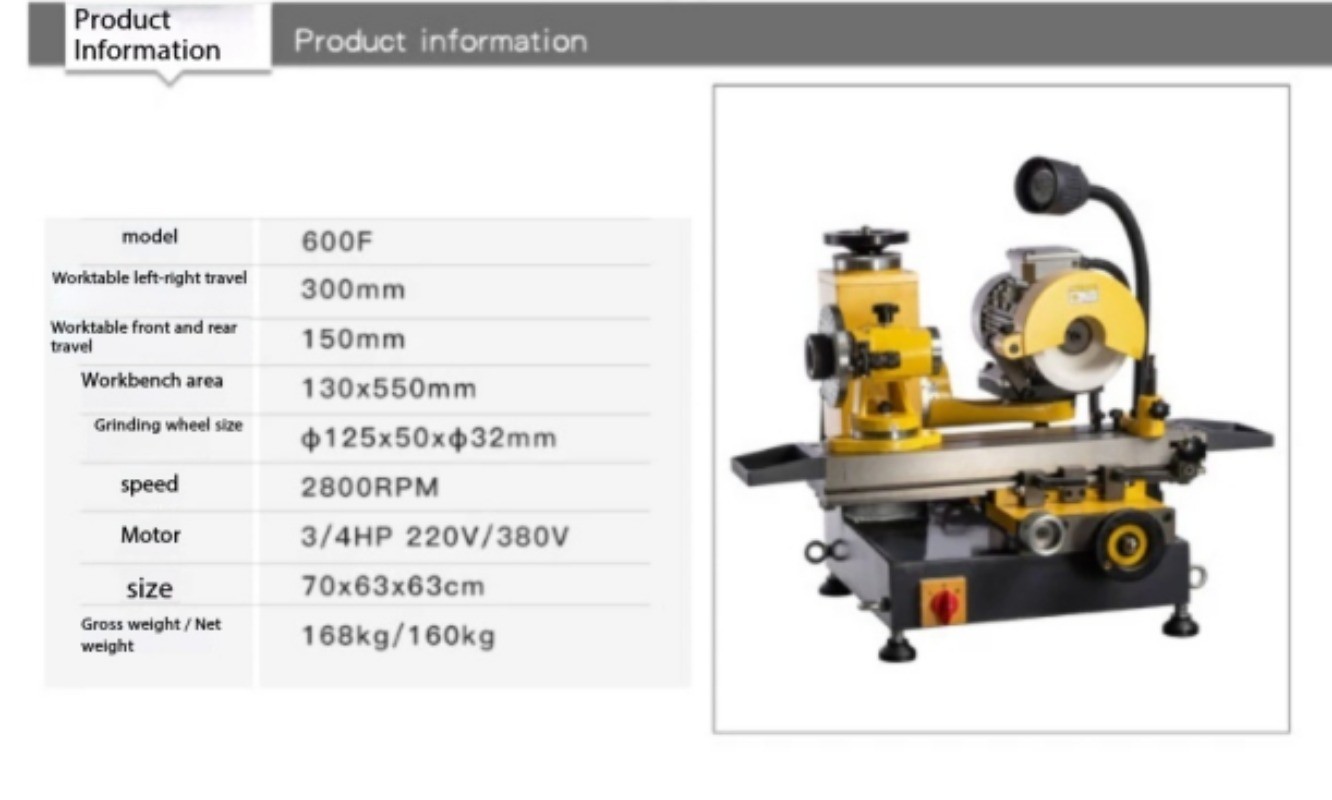 Welded Thread Turning Tool Grinder | Multi-Function Alloy Regrinding Machine