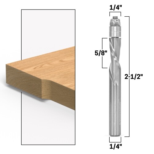 1/4″ Downcut Flush Trim Solid Carbide Router Bit – 1/4″ Shank – Yonico 14118
