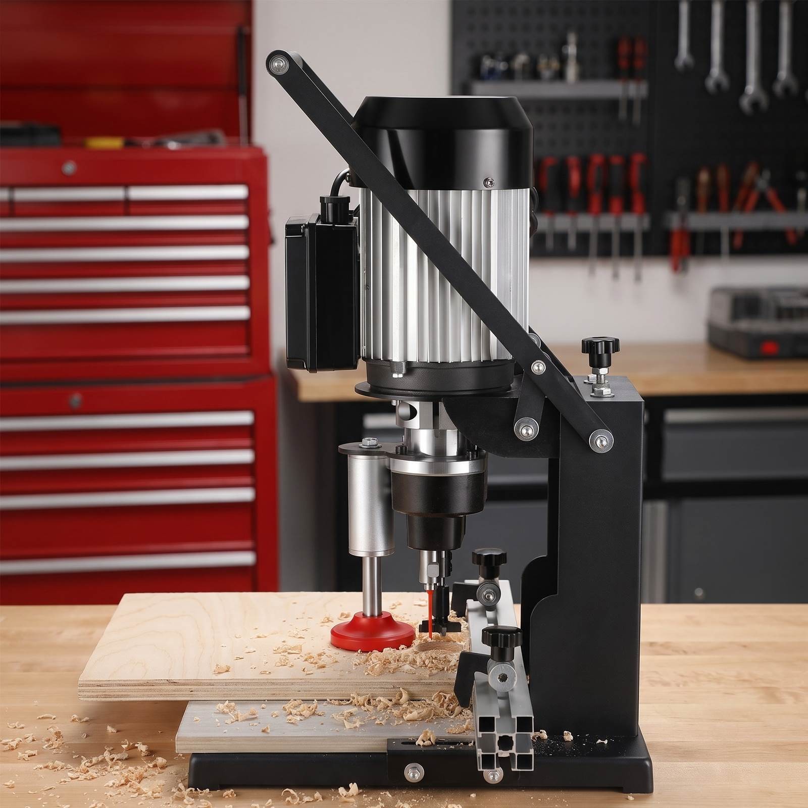 Manual Hinge Drilling Machine Woodworking Boring w/ Two Drill Bit 45-9.5 & 48-6