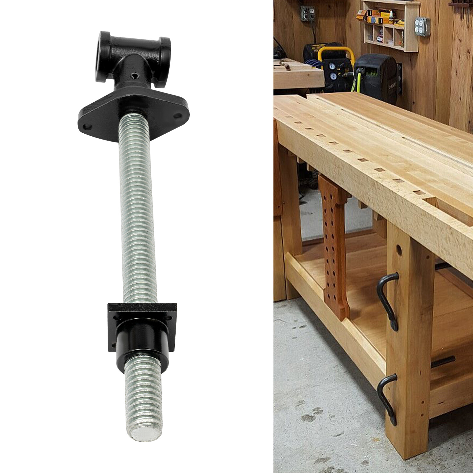 Black 1.1*13in DIY Vise Tool Vise Screw Workbench Vise Screw For Wood Materials