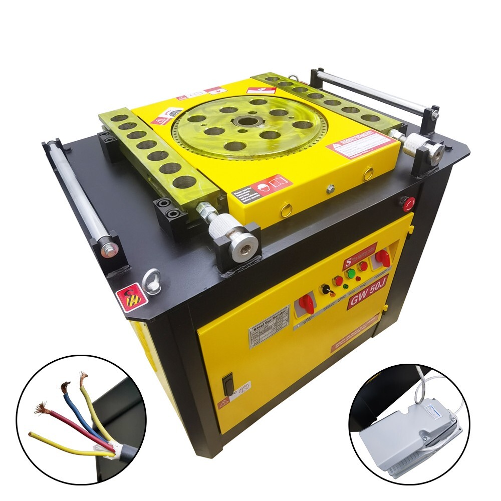 GW50J 220V 3PH 5.36HP 1/4” to 2″ Electric Rebar Bender 0-180° 5-10RPM