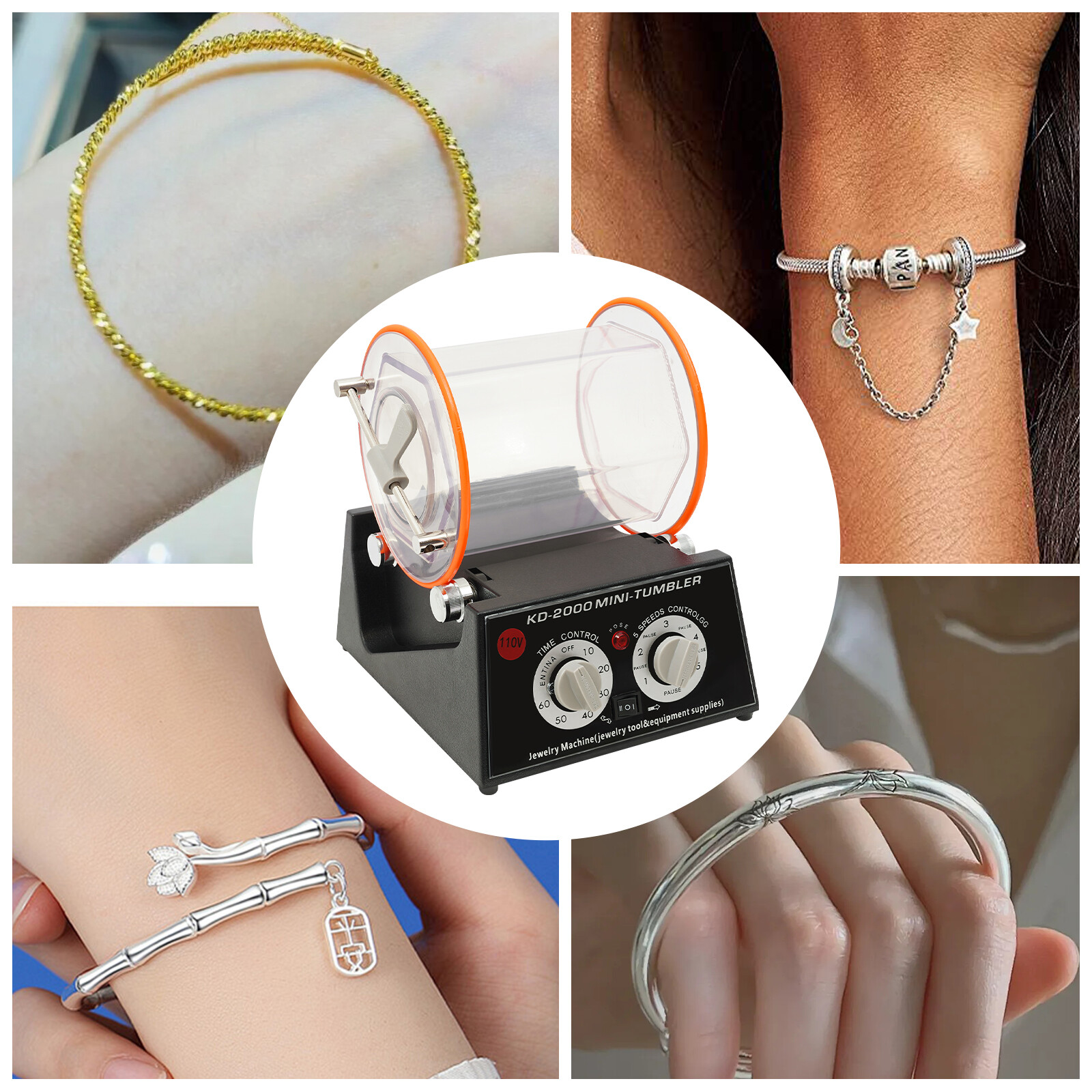 Electric Polisher Polishing Machine Jewelry Polishing Machine 500-3000RPM 5Gear