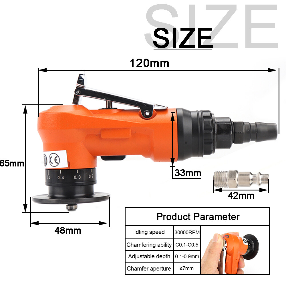 Mini Pneumatic Chamfering Machine Hand held 45 Degree Chamfer Deburring Tool