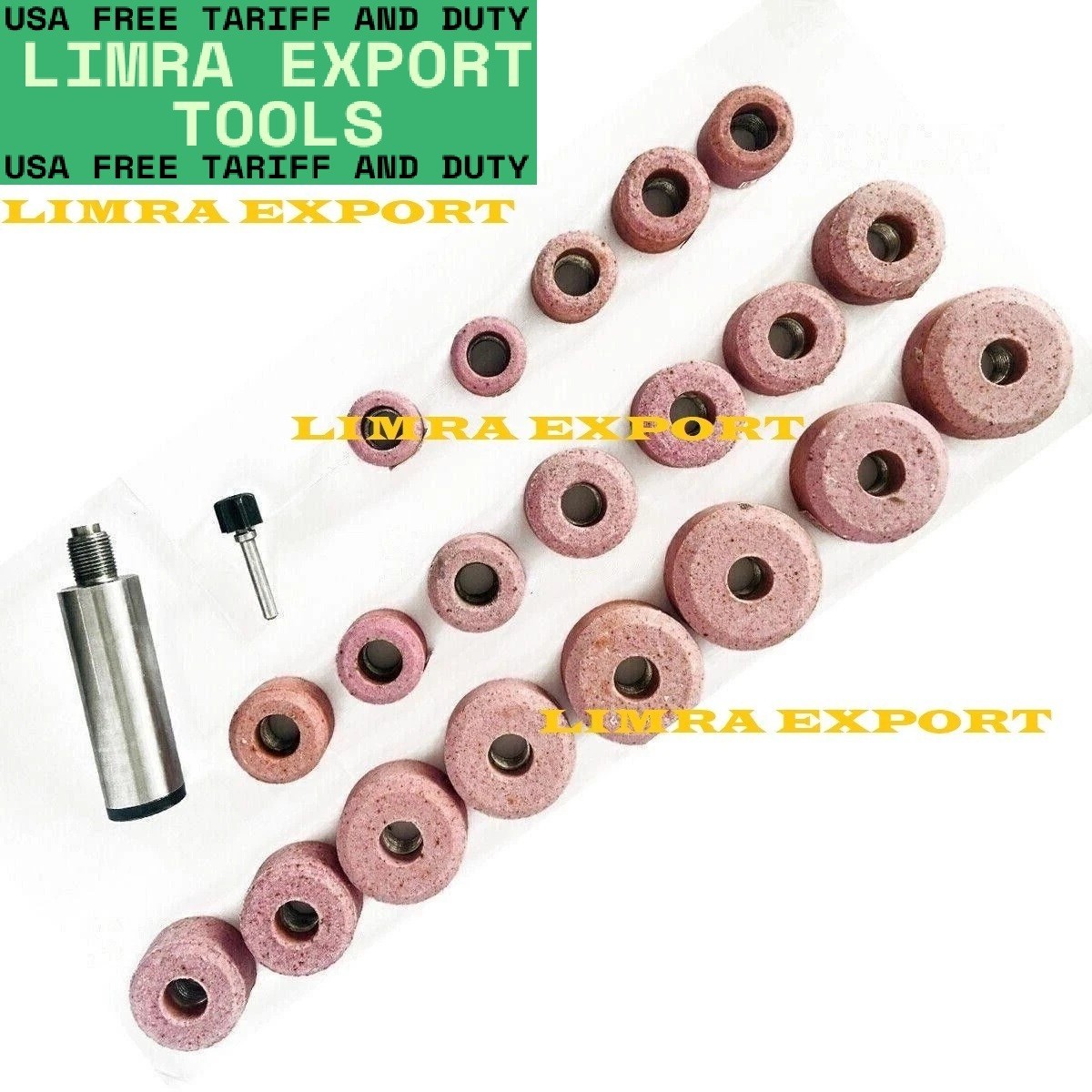 Valve Seat Grinding Stones Set Of 20 Pcs For Black And Decker + Holder 9/16″ IND