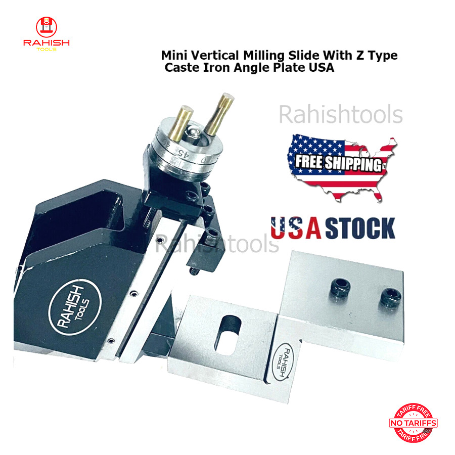 New Mini Vertical Milling Slide With 50mm Z Type Caste Iron Angle Plate USA