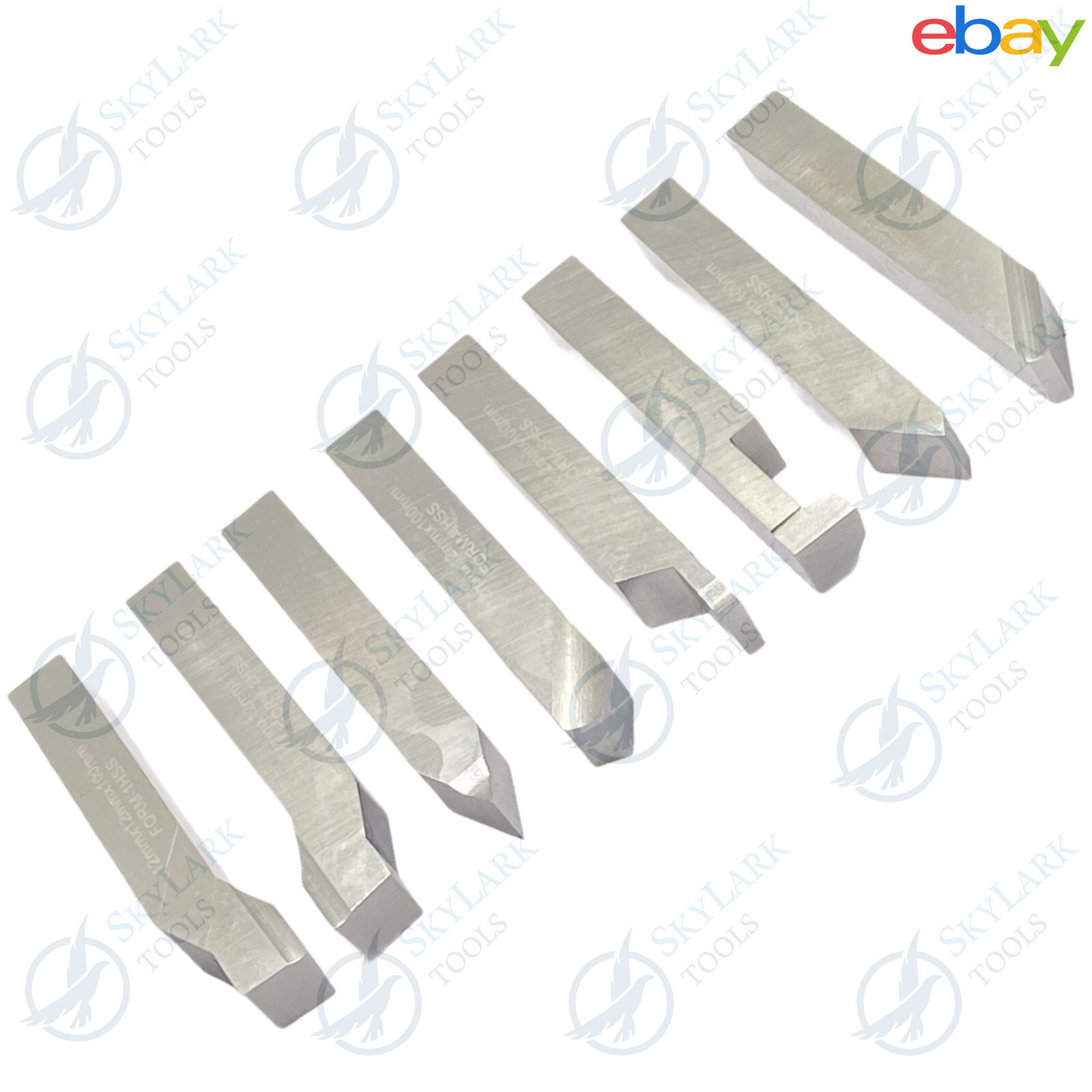 HSS Lathe 1/4″ Form Tools Set Of 8 Pieces Square Shank Lathe Pre Formed Tools