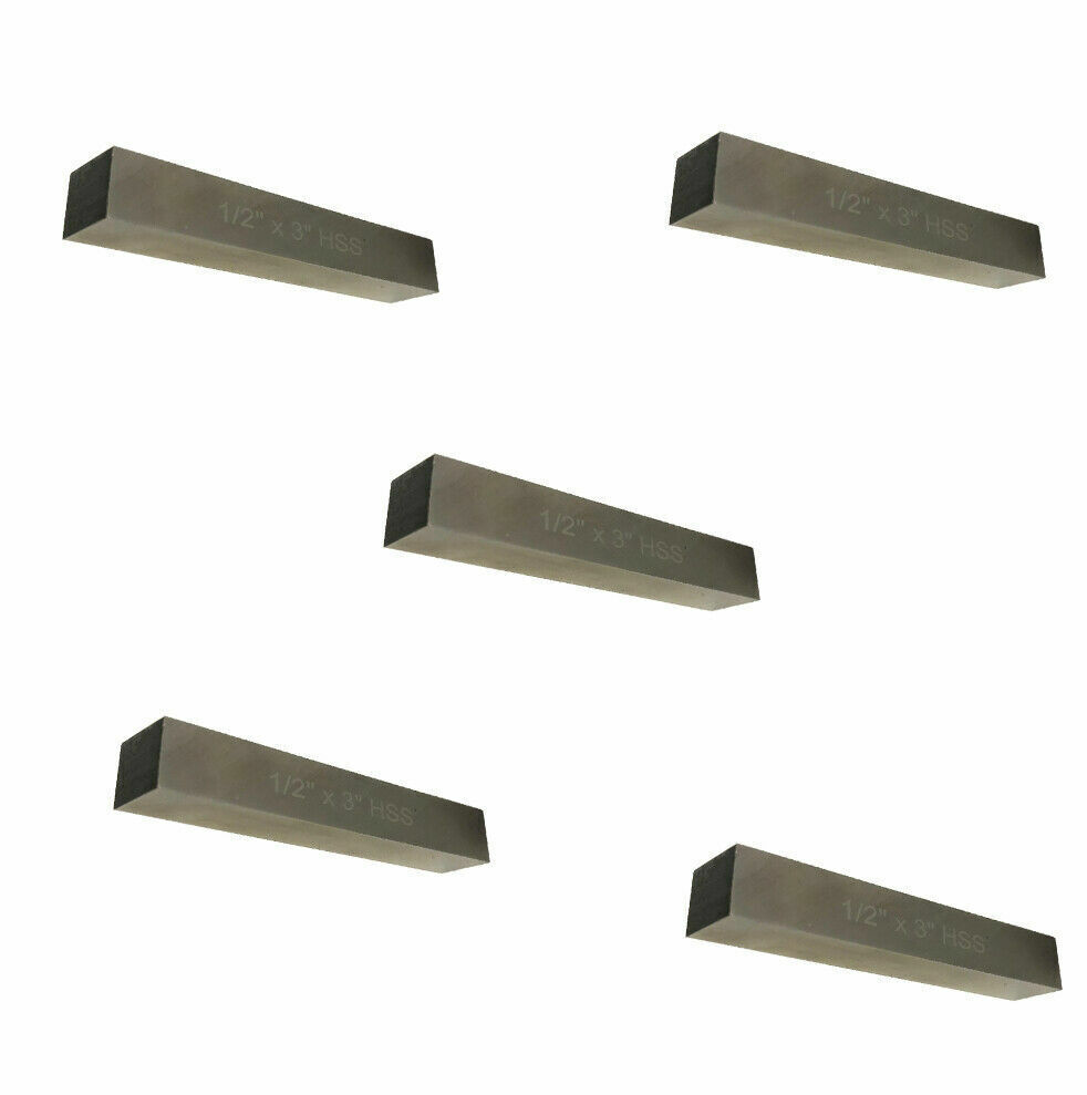 5pcs 1/2″ x 1/2″ x 3″ M2 HSS Square Tool Bit Lathe Fly Cutter Mill Blank