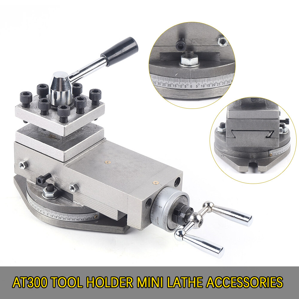 Metal Lathe Machine Tool Holder 80mm Universal AT300 Lathe Tool Post Assembly