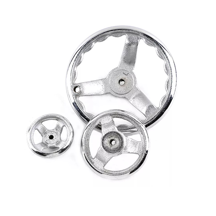 3″ 4″ 5″ 6″ Round Iron Hand Wheel Chrome Plated Handwheel For CNC Machine Tools