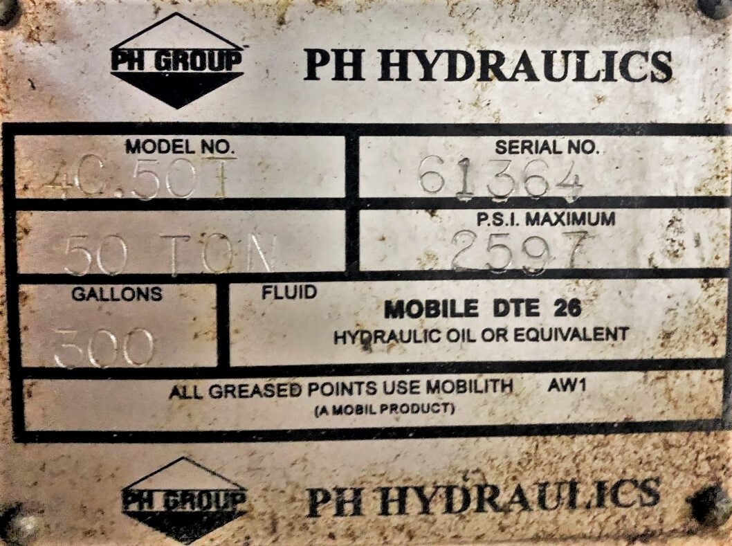 50 Ton PH 4-Post 4C.50T Hydraulic Press for Stamping & Compression (1997)