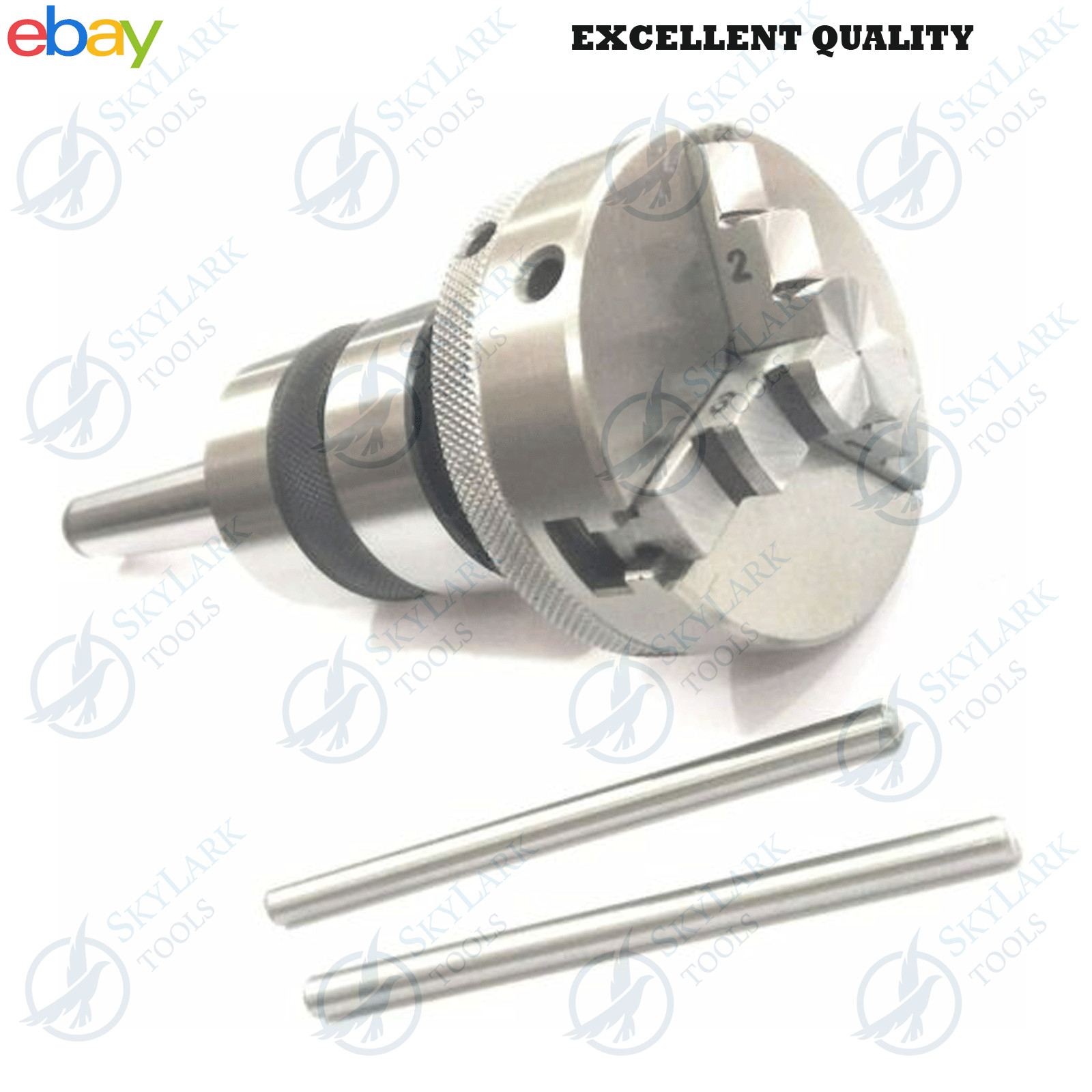 65mm Chuck 3Jaw Self Centering Reversible+Revolving Center MT1 MT2,MT3 MT4 Shank