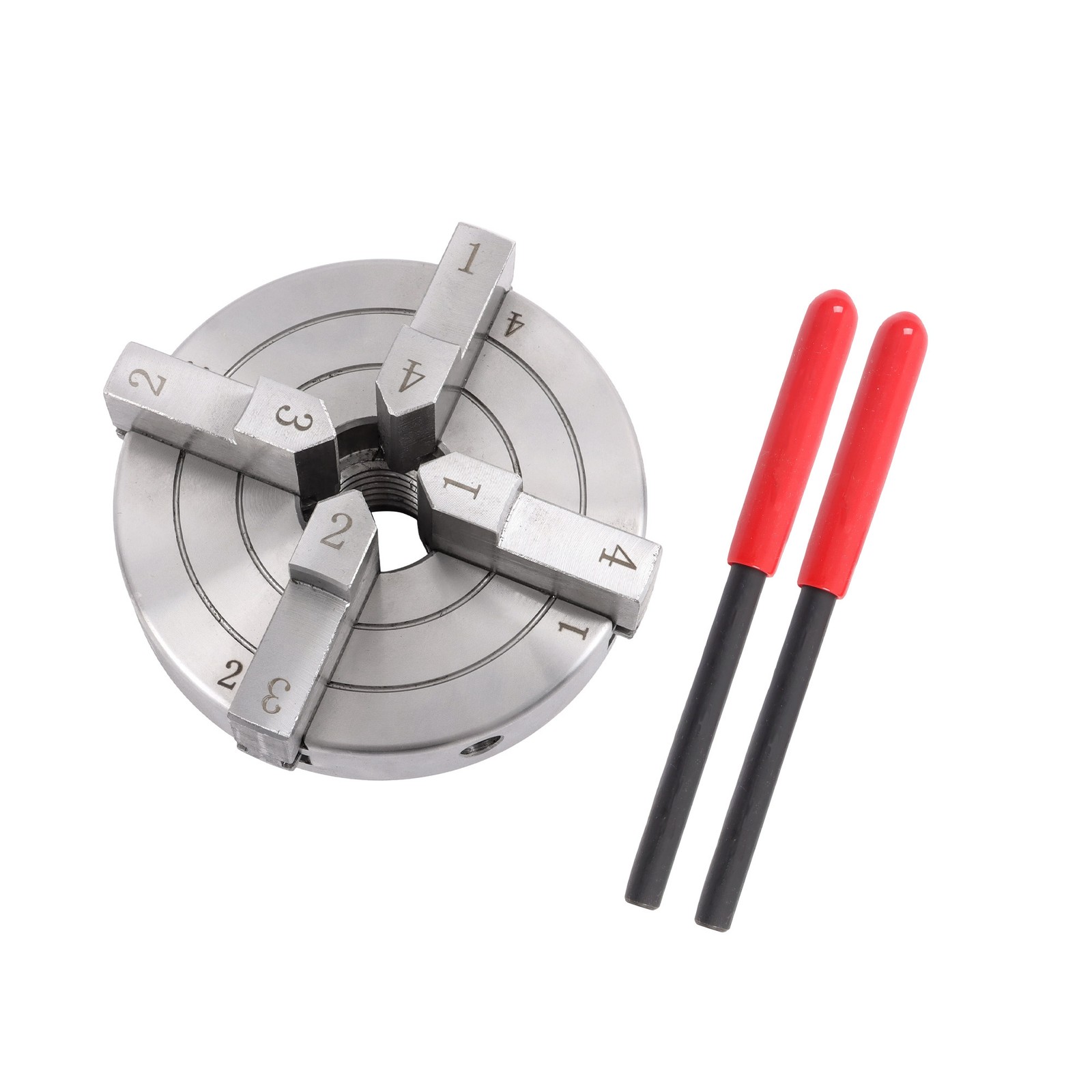 4″ Self Centering 4 Jaw Lathe Chuck 1×8 TPI Thread for Wood Turning