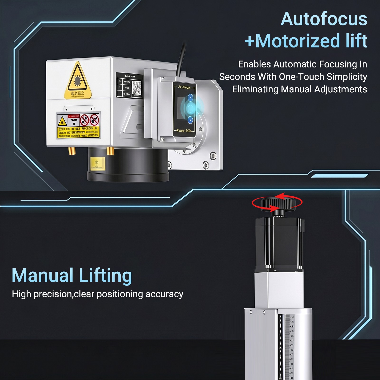 60W Auto Focus JPT MOPA M7 Fiber Laser Marking Engraving Machine Engraver Marker