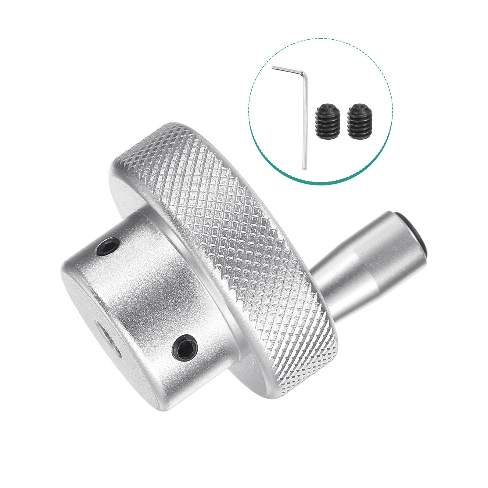 Aluminum Alloy Handwheel 40mm OD 5mm Bore with Rotate Handle for Lathe, Silver