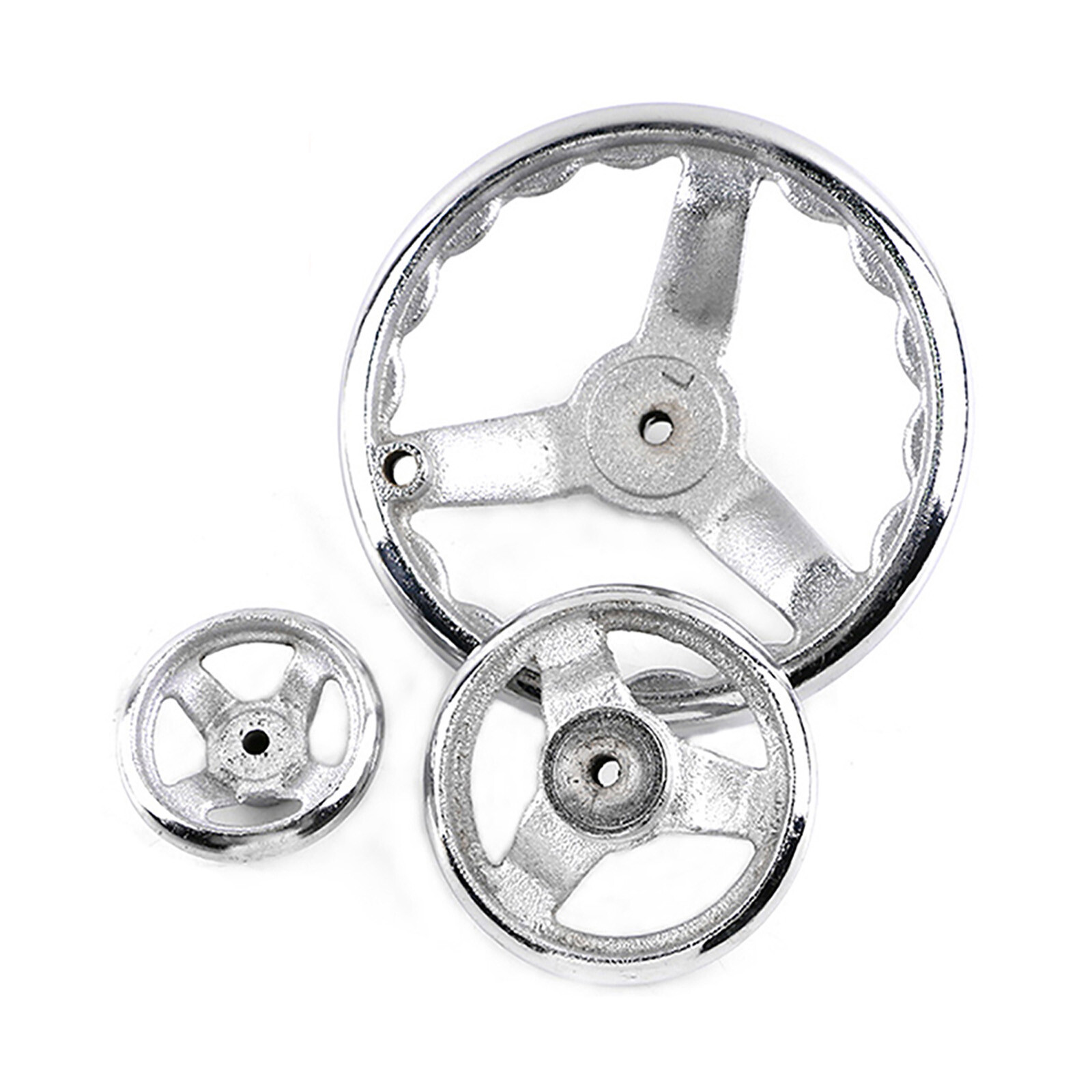 3″ – 14″ Metal Machinery Handwheel 3-spoke Hand Wheel Chrome Plated for Milling