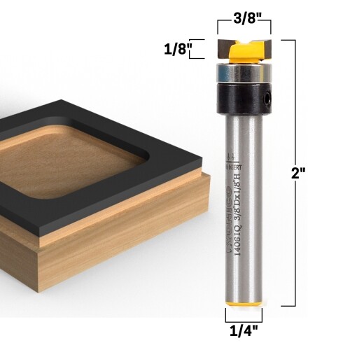 3/8″ Flush Trim Template Router Bit – 1/4″ Shank – Yonico 14061q