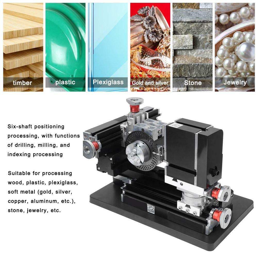 100-240V 60W All-Metal Drilling Milling Machine Kits DIY Tool XYZ Shaft 12000rpm