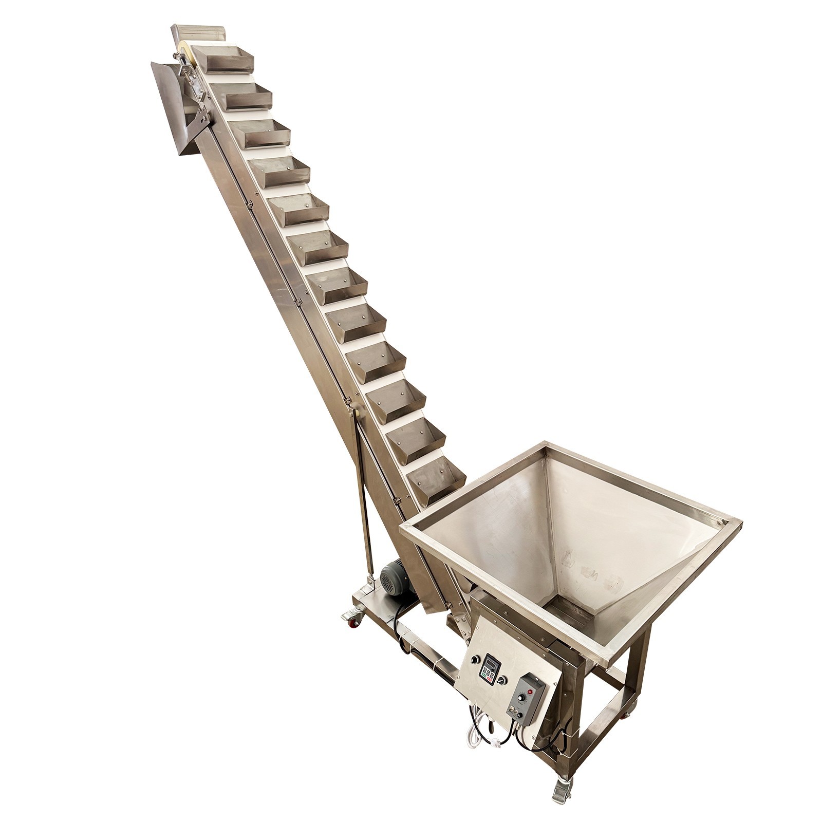 110V Stainless Steel Bucket Conveyor Feeding Machine 6.8ft Flour Feeder