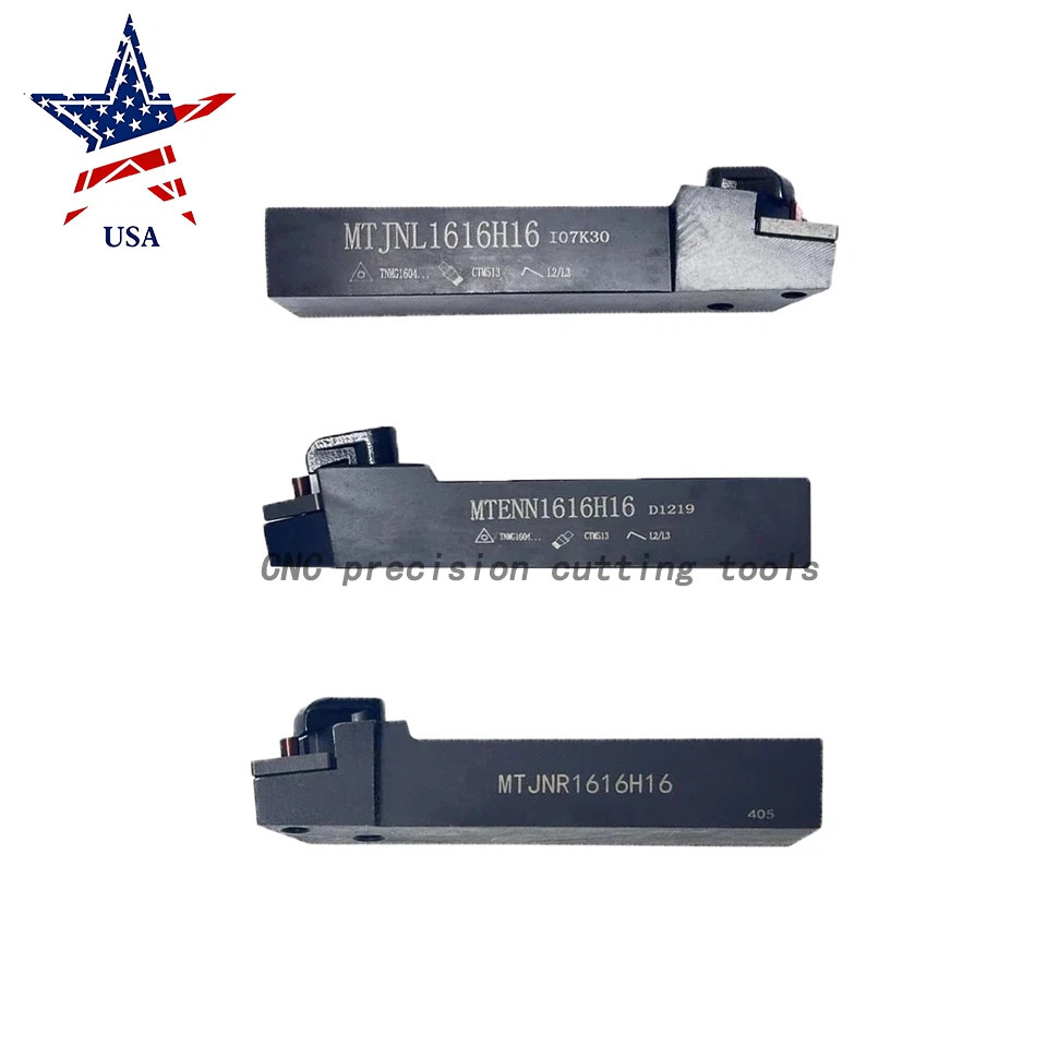 3pcs 5/8″ 16MM Indexable Turning Tool Holders MTJNL+MTJNR+MTEEN+TNMG160408