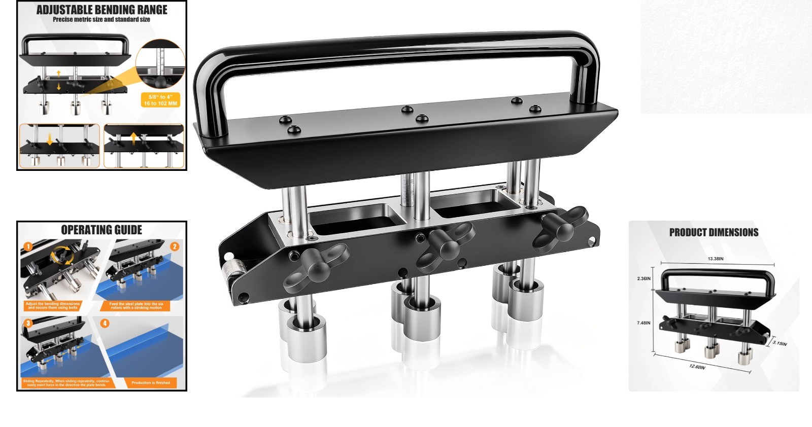 Durable Steel Sheet Metal Bender for Roofers | 0-90° Bending, 5/8″-4″ Widths