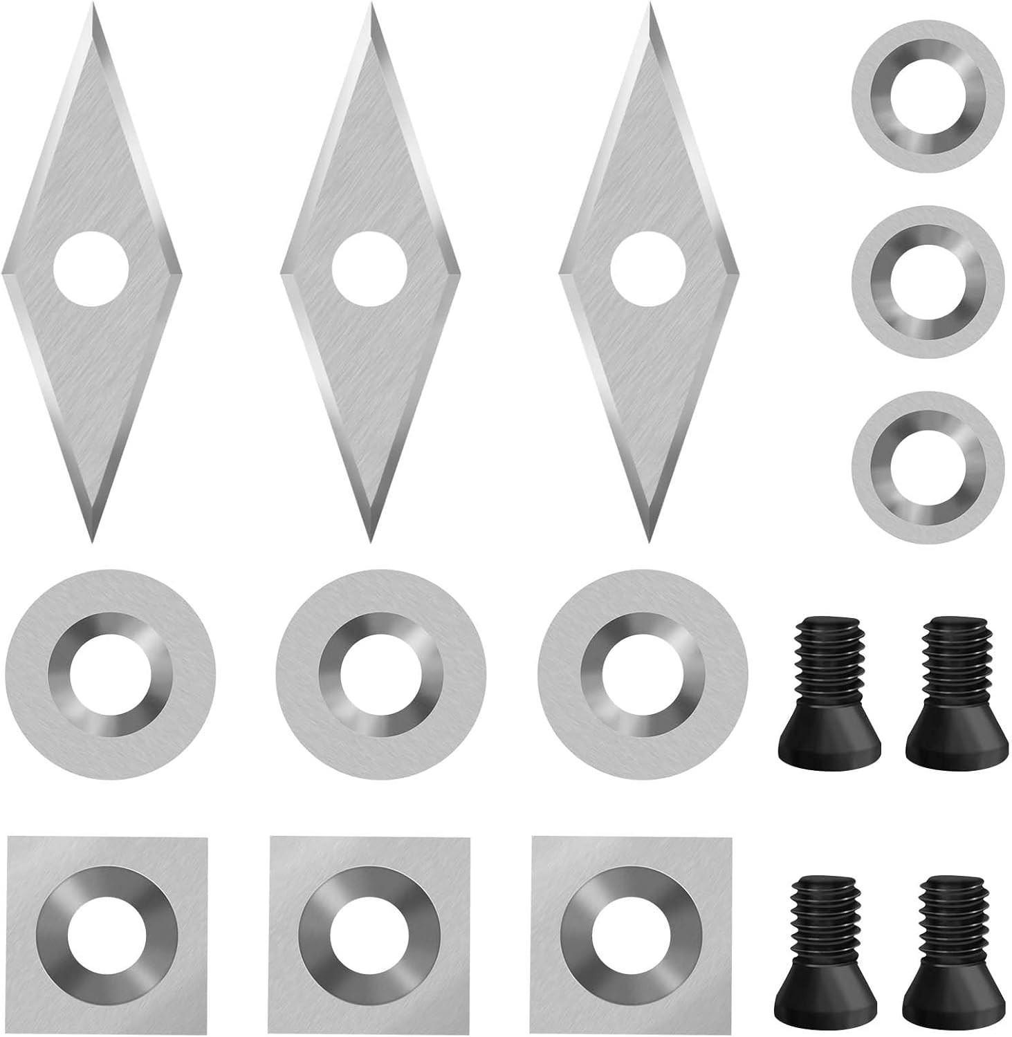12PCS Carbide Lathe Tools Carbide Inserts for Wood Lathe Turning Tool,Include…