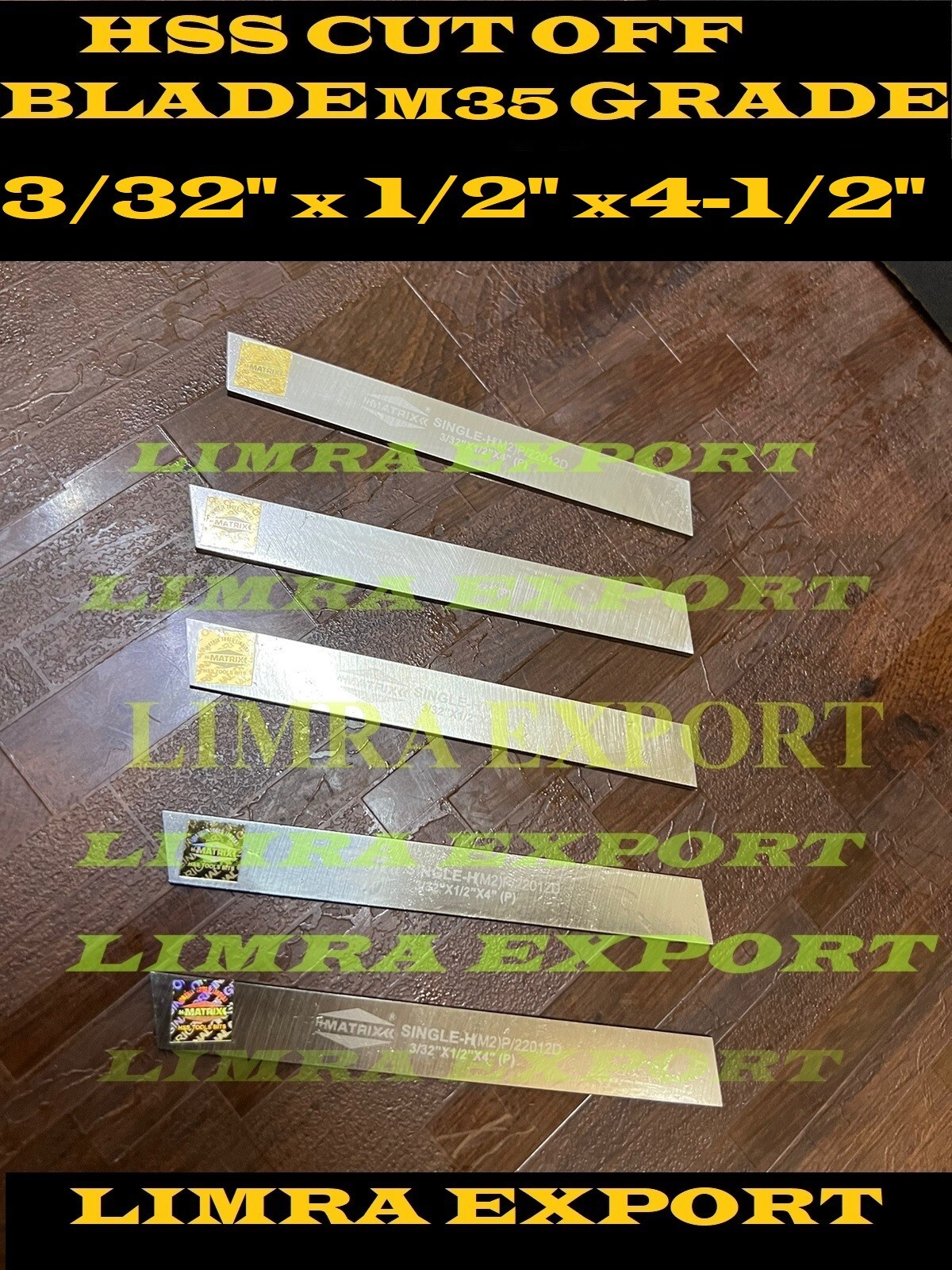 5x Cut Off Blade 3/32″ x 1/2″ x 4-1/2″ M35 Grade HSS 5% Cobalt Parting Tool HARD